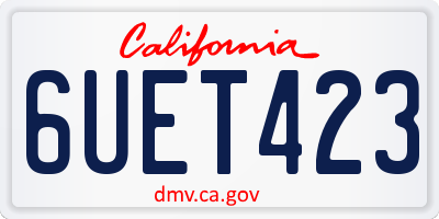 CA license plate 6UET423