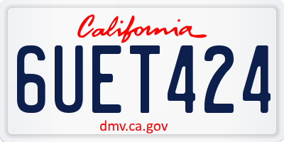 CA license plate 6UET424