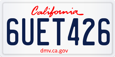 CA license plate 6UET426
