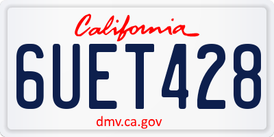 CA license plate 6UET428