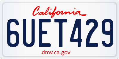 CA license plate 6UET429
