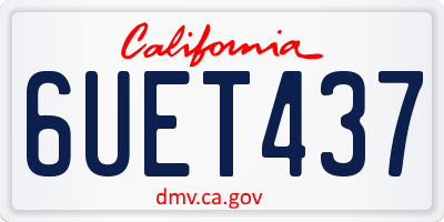 CA license plate 6UET437