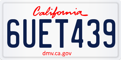 CA license plate 6UET439
