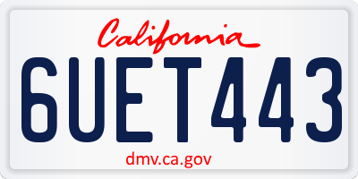 CA license plate 6UET443