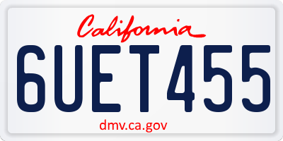CA license plate 6UET455