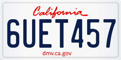 CA license plate 6UET457