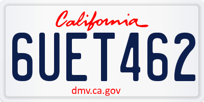 CA license plate 6UET462