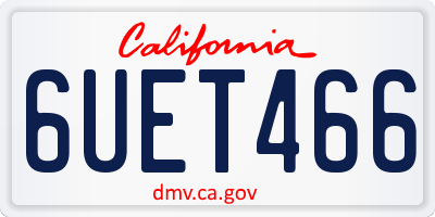 CA license plate 6UET466