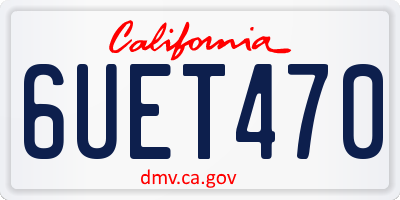 CA license plate 6UET470