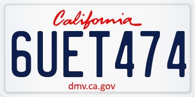 CA license plate 6UET474