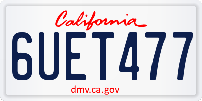 CA license plate 6UET477