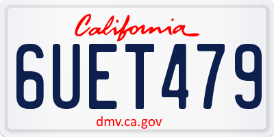 CA license plate 6UET479