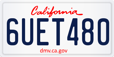 CA license plate 6UET480