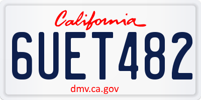 CA license plate 6UET482