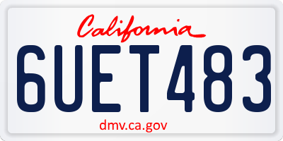 CA license plate 6UET483