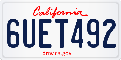 CA license plate 6UET492