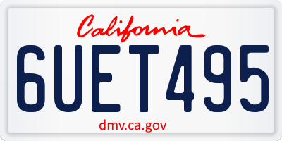 CA license plate 6UET495