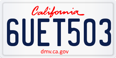 CA license plate 6UET503