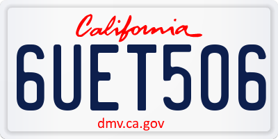 CA license plate 6UET506