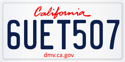 CA license plate 6UET507