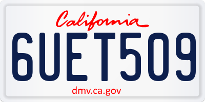 CA license plate 6UET509