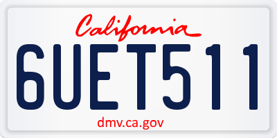 CA license plate 6UET511
