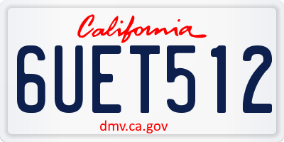 CA license plate 6UET512