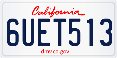 CA license plate 6UET513