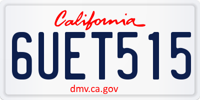 CA license plate 6UET515
