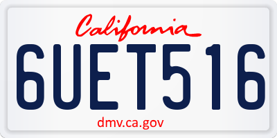 CA license plate 6UET516