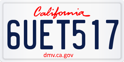 CA license plate 6UET517