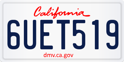 CA license plate 6UET519