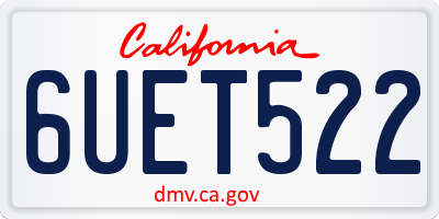 CA license plate 6UET522