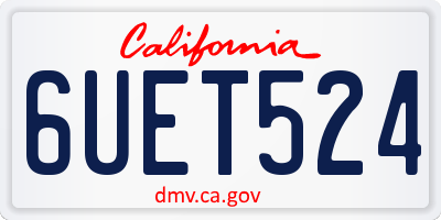 CA license plate 6UET524