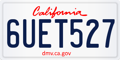 CA license plate 6UET527