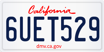 CA license plate 6UET529