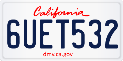 CA license plate 6UET532