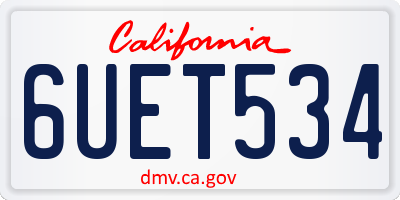 CA license plate 6UET534