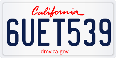 CA license plate 6UET539