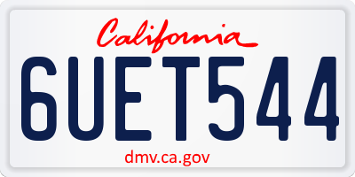 CA license plate 6UET544