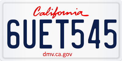 CA license plate 6UET545