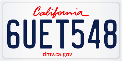 CA license plate 6UET548