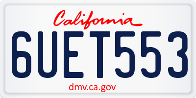 CA license plate 6UET553