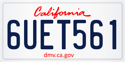 CA license plate 6UET561