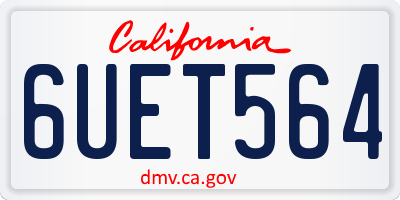 CA license plate 6UET564