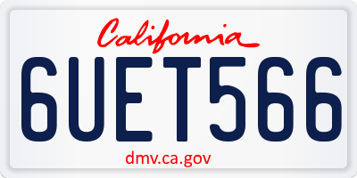 CA license plate 6UET566