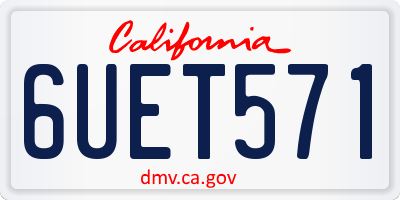 CA license plate 6UET571