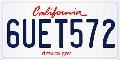 CA license plate 6UET572