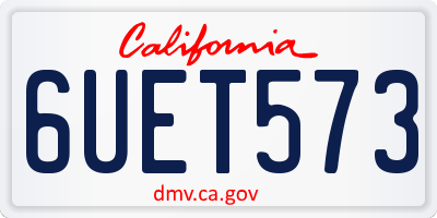 CA license plate 6UET573
