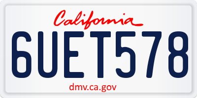 CA license plate 6UET578